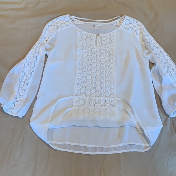 Charter Club Sheer Double Layer Key Hole Top Size Small - Picture 7 of 11